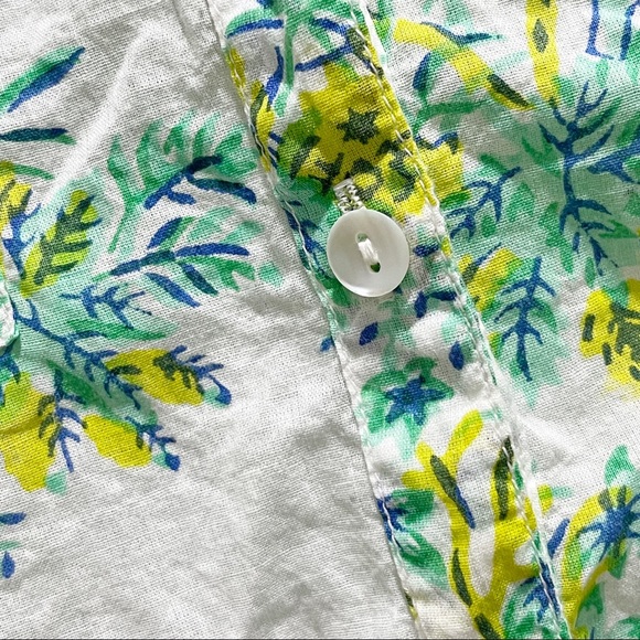 ROBERTA ROLLER RABBIT Women’s White Green Elephant Print Button Up Top - Picture 6 of 9